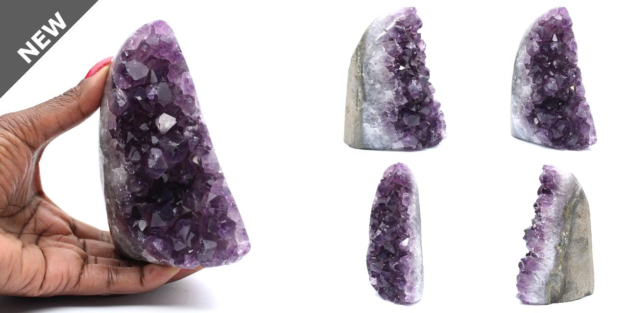 druse di ametista cristalli Tris Di Fette Di Geode Ametista - 415×380