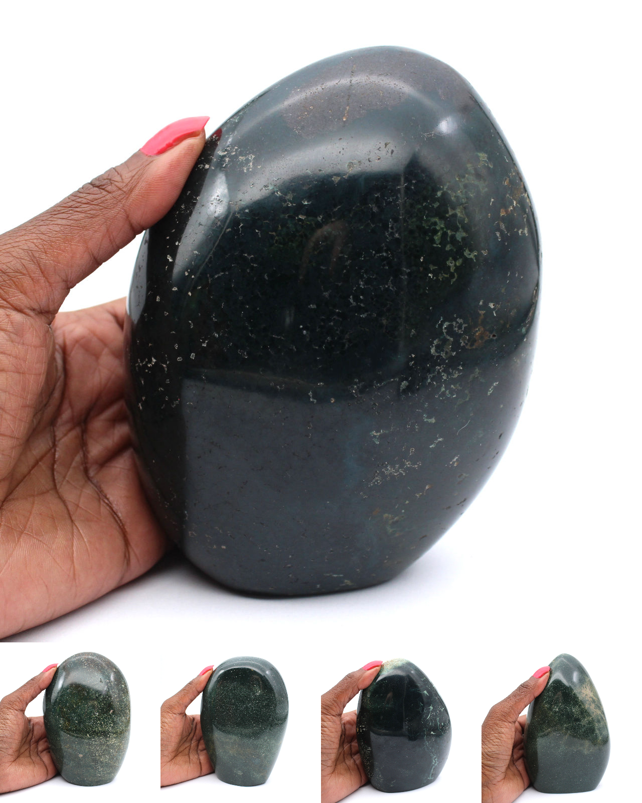 PIETRA PREZIOSA DIASPRO verde naturale oceano a forma di cuore cabochon