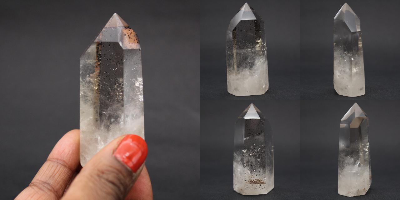 Cristallo di rocca con inclusione Madagascar 75gr 66mm, 16€