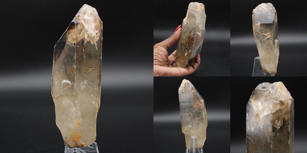 Cristallo di rocca affumicato naturale Madagascar 360gr 14cm, 25€