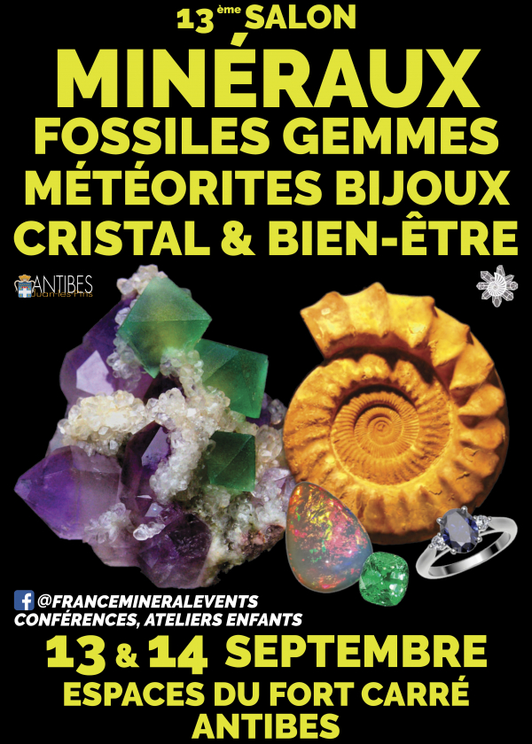 13a Mostra MinéralEvent ad Antibes - Minerali, Fossili, Gemme, Gioielli, Cristalli e Benessere