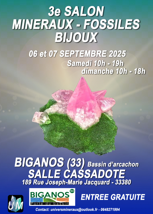 Mostra di minerali, fossili e gioielli di design.