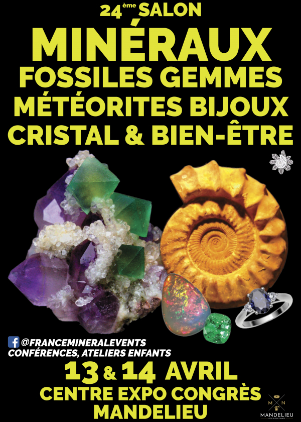 24° Evento Mineral Show Mandelieu - Minerali, fossili, gemme, gioielli, cristalli e benessere