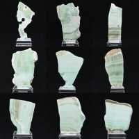Fetta di pietra di Aragonite verde naturale