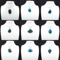 Ciondolo in apatite blu del Madagascar - Pietra naturale