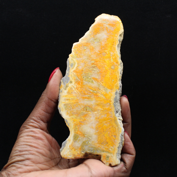 Placca di diaspro a forma di bombo dall'Indonesia