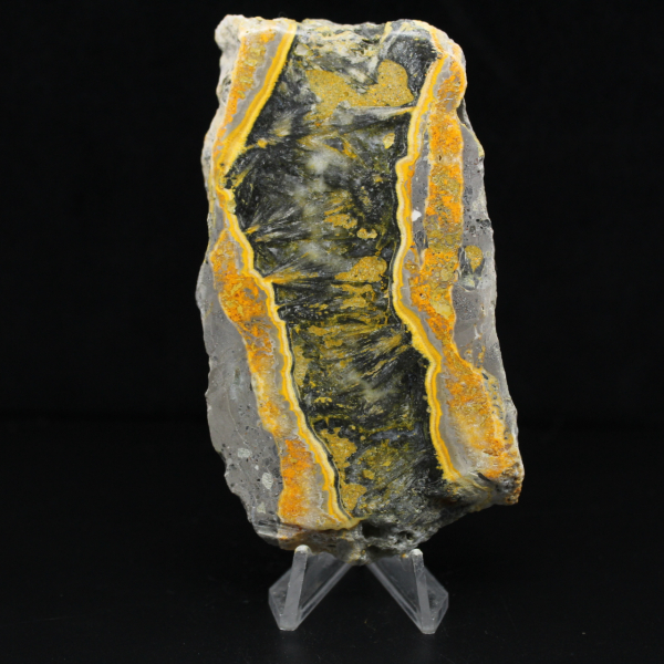 Spessa fetta di diaspro calabrone lucidato