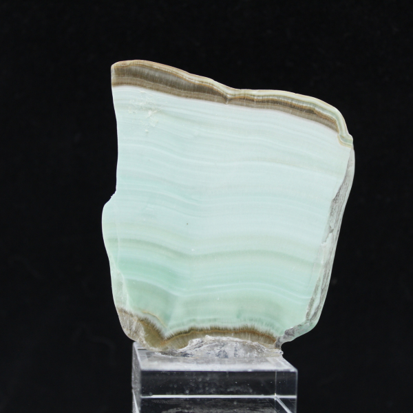 Fetta di Aragonite verde per collezione di minerali