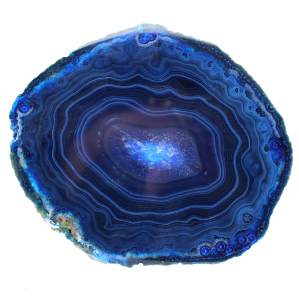 Fette di agata blu lucidate per gli amanti delle pietre preziose