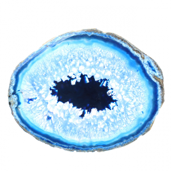 Agata blu naturale tagliata dal Brasile