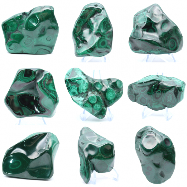 Blocco di malachite lucida