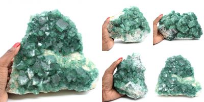 Bellissima qualità di esemplari di cristalli di fluorite verde del Madagascar su matrice Madagascar collection dicembre 2021
