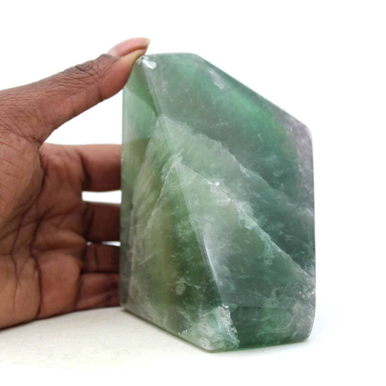 Blocco di ottaedro di fluorite verde