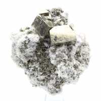 Pirite su ganga con calcite e quarzo