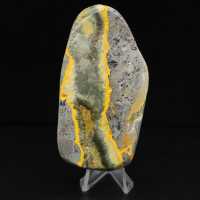 Ornamento naturale a forma di calabrone in pietra liscia diaspro