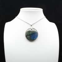 Ciondolo rotondo in labradorite