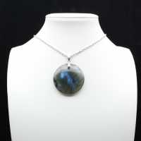 Ciondolo rotondo in labradorite