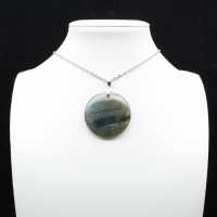 Ciondolo rotondo in labradorite