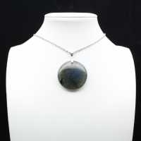 Ciondolo rotondo in labradorite