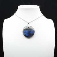 Ciondolo rotondo in labradorite