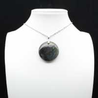 Ciondolo rotondo in labradorite
