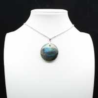 Ciondolo rotondo in labradorite