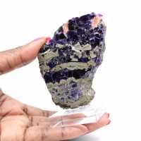 Fetta di pietra di Fluorite Pirite lucidata