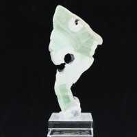 Fetta autentica e lucidata di pietra di Aragonite verde