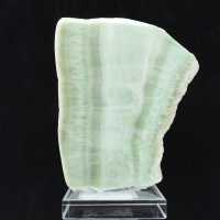 Fetta autentica e lucidata di pietra di Aragonite verde
