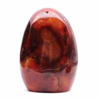 Ornamento in corniola rosso-arancio lucidata del Madagascar - autentico esemplare da collezione