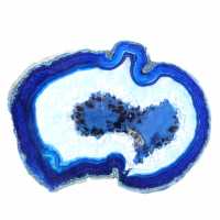 Fette di agata blu lucidate per decorazione scientifica