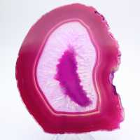 Fetta di agata naturale tinta rosa