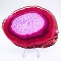 Fetta decorativa di agata rosa tinta