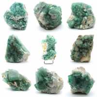 Fluorite naturale grezza su ganga