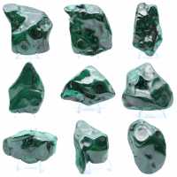 Blocco di malachite lucida