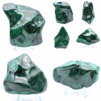 Blocco di malachite lucida