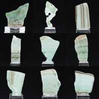 Fetta di pietra di Aragonite verde naturale