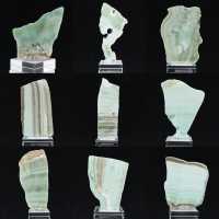 Fetta di pietra di Aragonite verde naturale