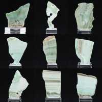 Fetta di pietra di Aragonite verde naturale