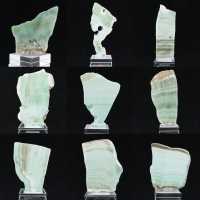 Fetta di pietra di Aragonite verde naturale