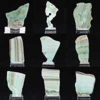 Fetta di pietra di Aragonite verde naturale