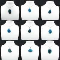 Ciondolo in apatite blu del Madagascar - Pietra naturale