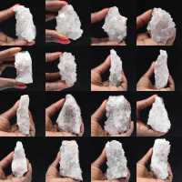 Quarzo grezzo dal Marocco, cristalli con inclusioni di goethite