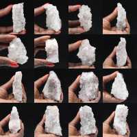 Quarzo grezzo dal Marocco, cristalli con inclusioni di goethite