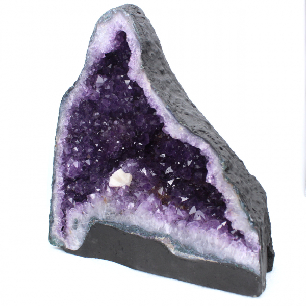 Geode di ametista con cristallo di calcite