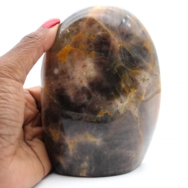 Pietra di luna nera microline naturale per ornamento