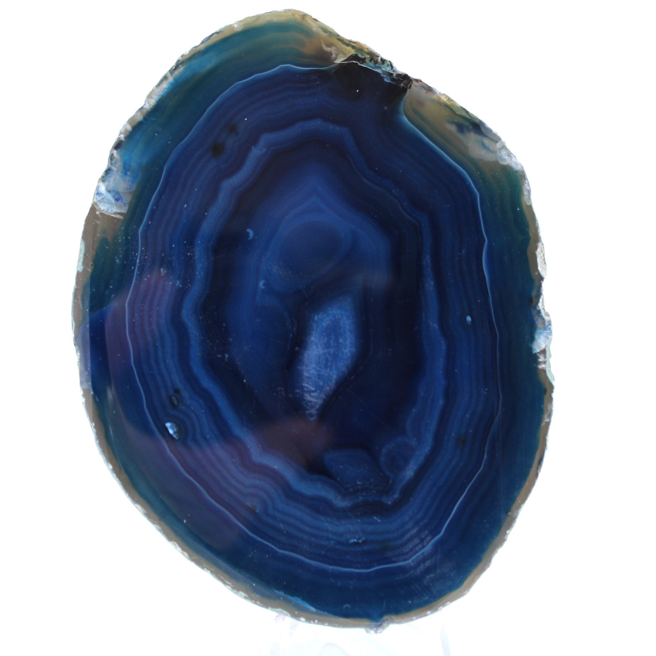 Fetta di agata blu minerale