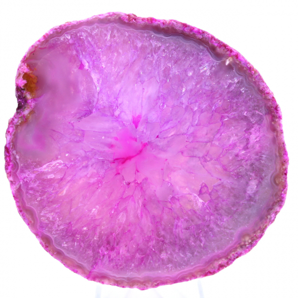 Fetta di minerale di agata rosa