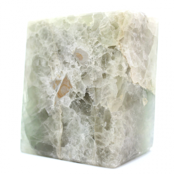 Blocco esaedro di fluorite verde