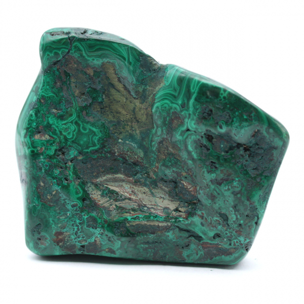 Blocco di malachite lucida